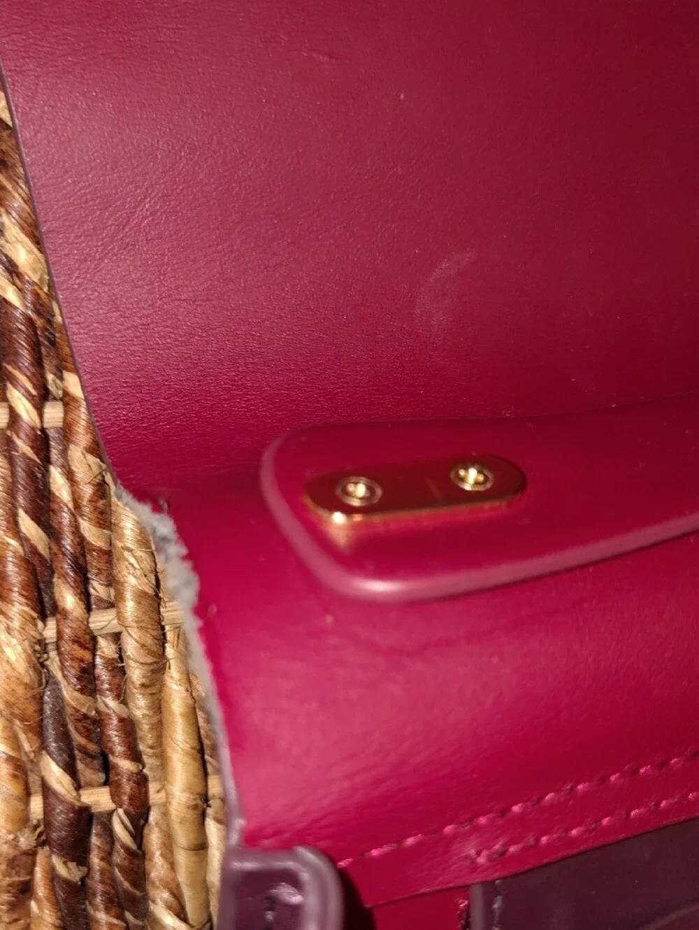 Designer Iconic Grommetted Crossbody Leather Top-Handle Satchel in Deep Plum
